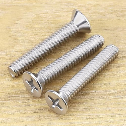 #8-32 x 1-1/2" Flat Countersunk Head Machine Screws, Phillips Drive, 304 Stainless Steel 18-8, Full Thread, Coarse Thread UNC, 50 PCS - size: #8-32 x 1-1/2"
