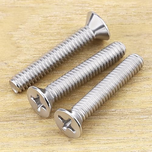 #8-32 x 1-1/2" Flat Countersunk Head Machine Screws, Phillips Drive, 304 Stainless Steel 18-8, Full Thread, Coarse Thread UNC, 50 PCS - size: #8-32 x 1-1/2"