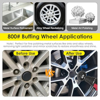 9 PCS Non Woven Abrasive Buffing Polishing Wheel Drill Attachment Set