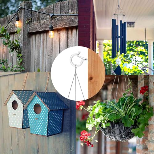 FSAH 36 PCS Q-Hanger Hooks with Safety Buckle, Windproof Screw Hooks - color: White, size: 36 Pcs