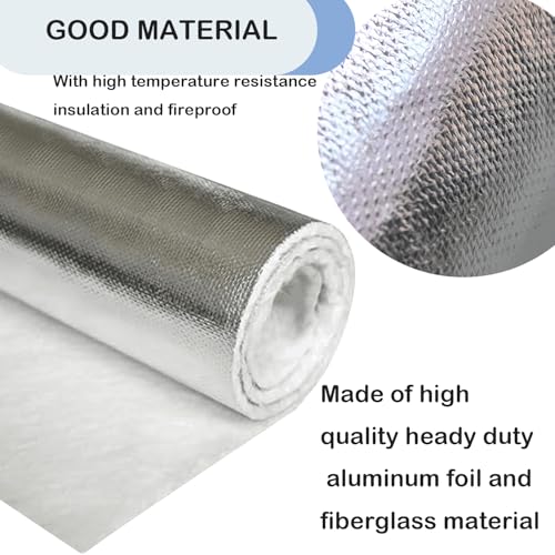 Fiberglass Blanket, Fireproof Insulation Baffle Rated to 2400F,Insulation Blanket for Wood Stove Baffle, Fireplace, Pellet Stove, Chimney, Furnace, Boiler, Pizza Ovens and Forge（39.4x39.4x0.15inch）