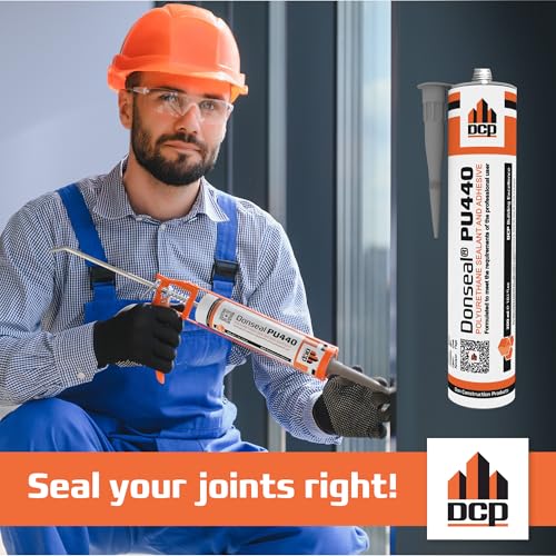 DCP Donseal PU440 Polyurethane Concrete Sealant 2 Pack– Non-Sag Concrete Caulk for Joints, Walls, Sidewalk, and Foundation, 10.1 fl. oz. Cartridge – Grey