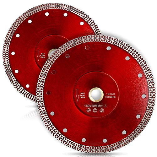 2Pcs/Lot Tile Saw Blade 7" Super Thin Diamond Saw Blade for Porcelain Tile Stone - size: 7“-2pc