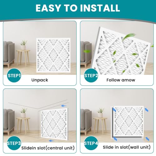 16x16x1 MERV 13 (6-Pack) Pleated Air Filter (Actual Size: 15.75"x15.75"x0.75") MPR 1900 & FPR 10, Furnace Air Filters,16x16x1 air filter - size: 16x16x1 6-Pack
