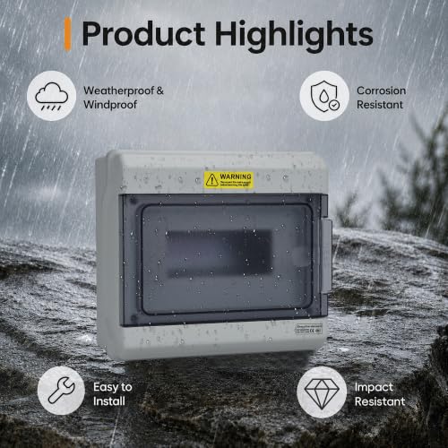 9-Way IP66 Waterproof Din Rail Breaker Box - size: HS-9