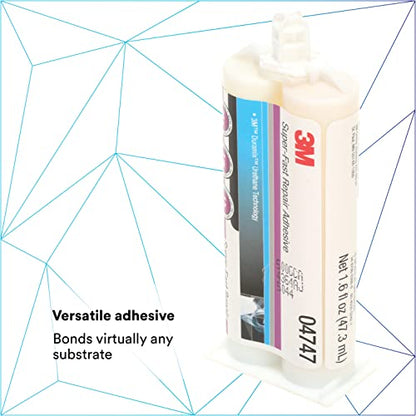 3M Super-Fast Repair Adhesive, 04747, 1.6 fl oz Cartridge, Tranlucent Color - size: 47.3 mL