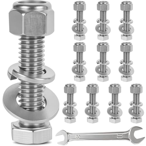 10Pack 1/4-20x3 Hex Head Screw Bolt,304 Stainless Steel - size: 1/4-20x3"