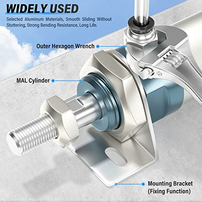 TAILONZ PNEUMATIC 16mm Bore 50mm Stroke Air Cylinder Double Action with Y Connector and 2Pcs 6mm Fitting MAL16x50 - size: 16mm Bore 50mm Stroke