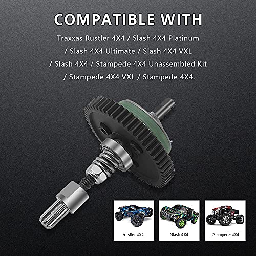 Metal Steel 6878 Differential Gear Complete Slipper Clutch and 32P 15T/17T/19T Pinions Gear Set for Traxxas Slash 4X4 / Stampede 4X4 / Rustle 4X4 Replace 6878