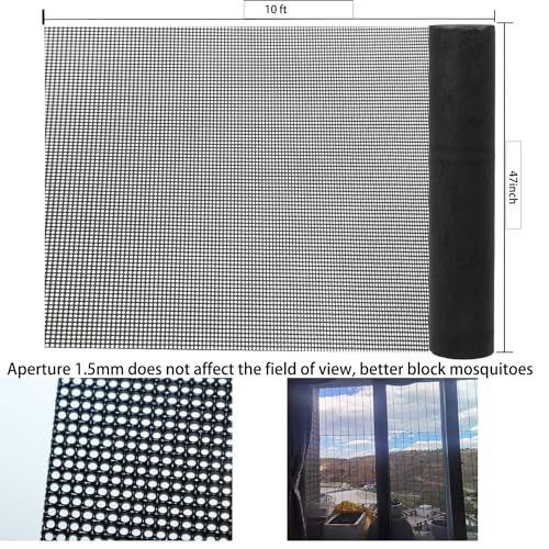 PVC Coated 304 SS Woven Mesh 47x118in Hardware Cloth Door Security Screen - size: 47"x118",1roll