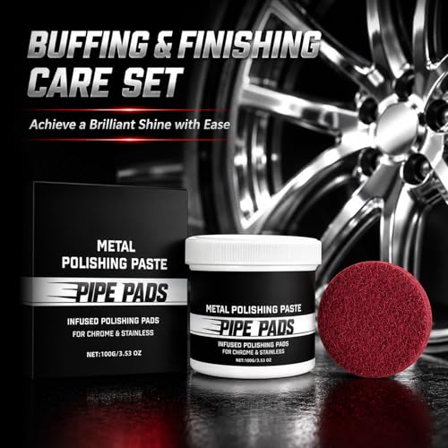 2Pcs Buffing & Finishing Care Set, Includes Polishing Paste and Matching Pads. All-in-one for Daily Metal Surface Maintenance, Simple Operation