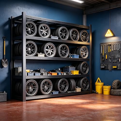 84" H Heavy Duty Wire Garage Shelving, 5-Tier Adjustable Industrial Metal Storage Shelving Unit,Standing Storage Rack for Warehouse and Basement, 24" D x 55" W x 84" H - size: 84"H × 54.9"W × 23.9"D