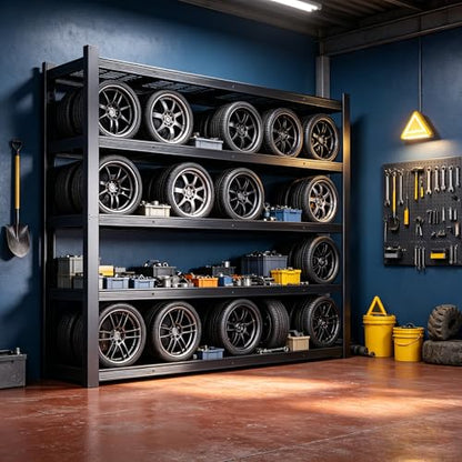 84" H Heavy Duty Wire Garage Shelving, 5-Tier Adjustable Industrial Metal Storage Shelving Unit,Standing Storage Rack for Warehouse and Basement, 24" D x 55" W x 84" H - size: 84"H × 54.9"W × 23.9"D