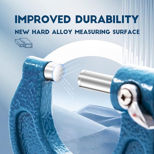 Dasqua Outside Micrometer, 2-3 inch Range, 0.0002" Accuracy Industrial Tools, Ratchet Stop, Carbide-Tipped, Stainless Steel Precision Machinist Tools - color: Mechanical, size: 2-3"