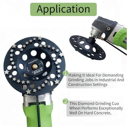 Diamond Grinding Cup Wheel for Concrete & Masonry, 36 Aggressive Star Segments, 5 Inch 5/8"-11 Thread, 30 Grit - style: 5"