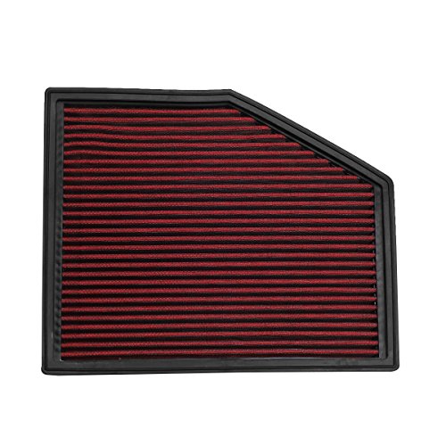 DNA Motoring AFPN-138-RD Clean Air Washable Drop In Panel Air Filter [Compatible with 04-07 BMW 525i / 06-07 525xi / 08-10 528i / 09-10 528x xDrive / 08 528xi / 04-07 530i / 06-07 530xi / 07-08 Z4 M] - style: 08-10 528i Red