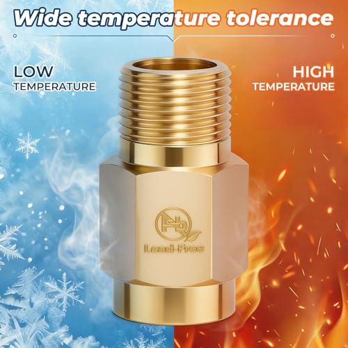 1/2" NPT Lead-Free Brass RV Water Heater Check Valve 2PCS
