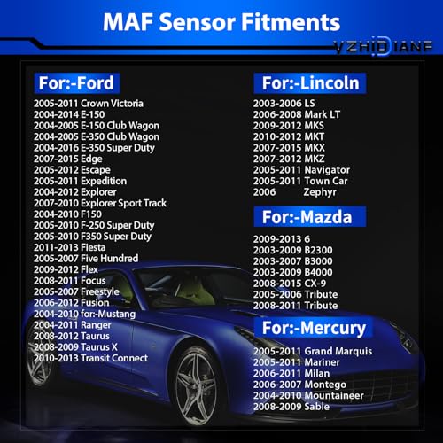 Mass Airflow Sensor for:-Ford E150 E250 F150 F250 Explorer - size: 3L3A-12B579-BA