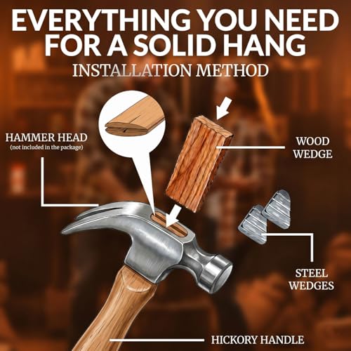 1 Sledge Hammer Handle Replacement for 2–4 lb Made of American Hickory Wood - style: 1 pack