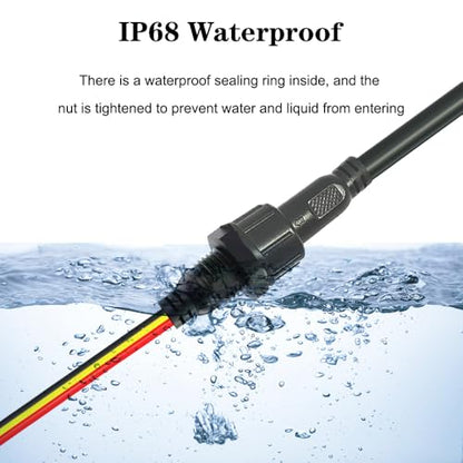 18AWG M16 3Pin Waterproof Connector,3 Wire Male Female Plug - size: 18AWG Waterproof Connector 3Pin