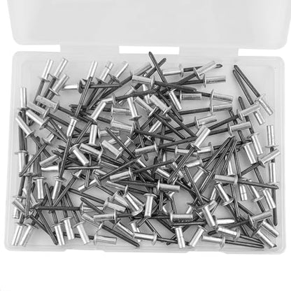 ALLCLEAN 120Pcs 3/16" x 1/2" Closed End Aluminum Blind Rivets with Steel Mandrel,4.8 x 12mm Pop Rivets Dome Head Grip 0.376-0.5 Inch - size: 3/16"×1/2"(4.8×12mm)