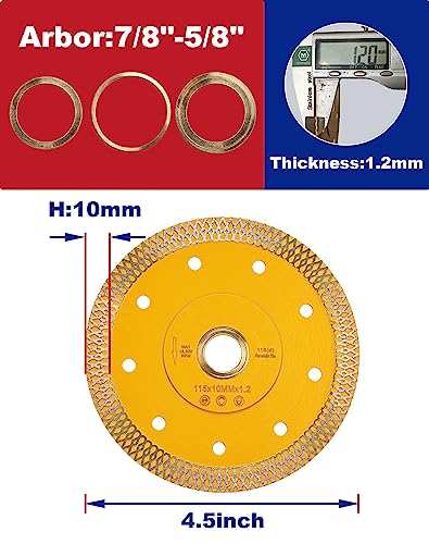 Super Thin Diamond Porcelain Cutting Blade for Cutting Granite Marbles Tiles (4.5)… - size: 4.5 inch-1