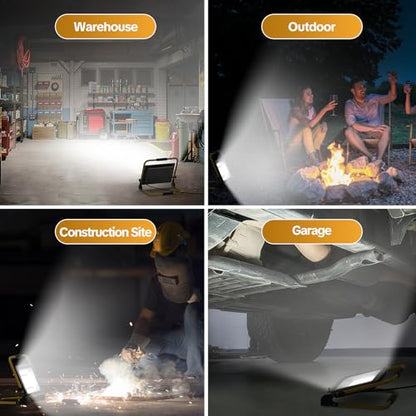 AIKVSXER Portable LED Work Light, 30W 3600LM Job Site Lights, 1 Pack