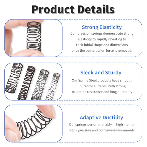 10pcs Compression Spring, 0.047" Dia, 0.47" OD, 1.97" Length - size: 10 pcs 1.2*12*50mm