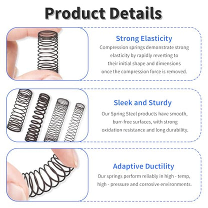 10pcs Compression Spring, 0.047" Dia, 0.47" OD, 1.97" Length - size: 10 pcs 1.2*12*50mm