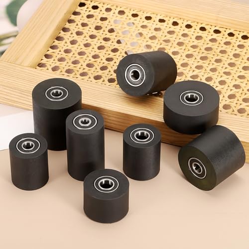 uxcell 2Pcs Plastic Roller Wheel with Bearings 3/8" x 1-3/16" x 1-3/16" - size: 3/8" x 1-3/16" x 1-3/16" (ID x OD x L)