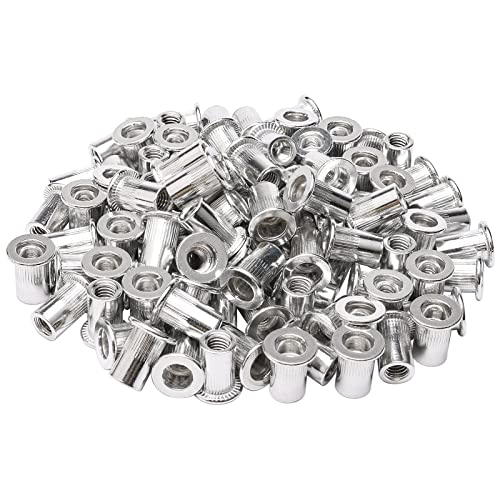 100Pcs M6 6 mm Aluminum Rivet Nuts, Blind Insert Nuts - size: M6