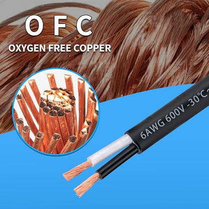 6 Awg 2 Wire Cable 100FT 600V 6 Gauge 2 Conductor Electrical Wire for Motor Leads, Portable Lights, Battery Chargers, Machinery, Large Speakers (6AWG-2C, 100FT) - size: 100FT, style: 6AWG-2C