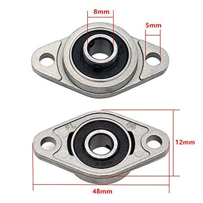 4Pcs KFL08 Pillow Block Bearing 8mm Bore Flanged Ball Mounted Bearing Block