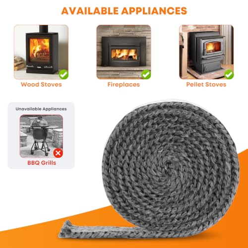 Stanbroil Stove Gasket Tape, 3/4" Width, 1/4" Thick, 72" Length - size: 3/4" Wide - 1/4" Thick