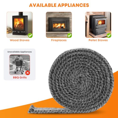 Stanbroil Stove Gasket Tape, 3/4" Width, 1/4" Thick, 72" Length - size: 3/4" Wide - 1/4" Thick