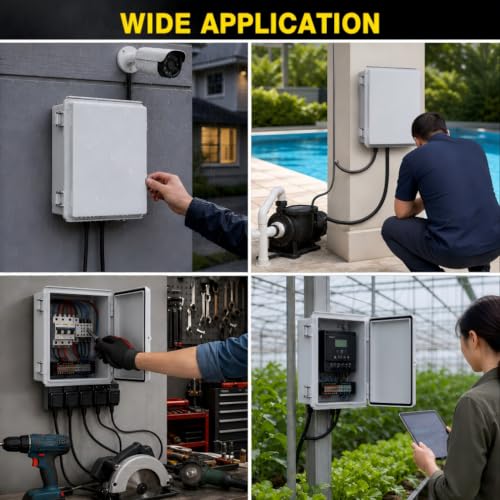 IP67 ABS Outdoor Electrical Junction Box Waterproof with Aluminum DIN Rail - color: Grey, size: 5.9''×5.9''×3.5''