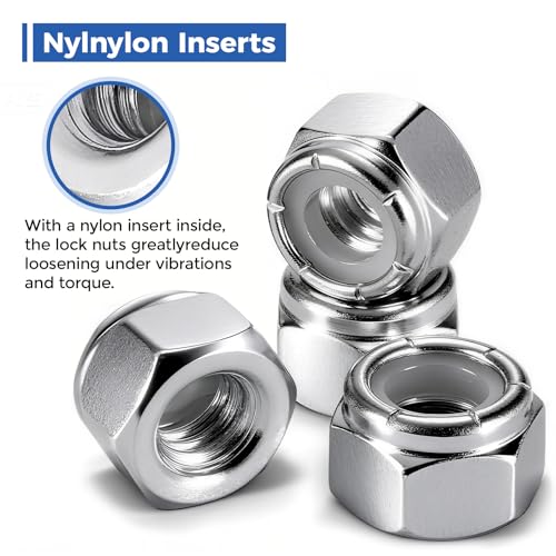 1/4"-20 Lock Nuts, 100-Pack, Premium Carbon Steel