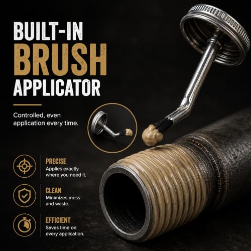 SUPPLYGIANT Gold Thread Sealant 8 oz Pipe Thread Compound with NSF Certification Non Toxic Formula Industrial Grit - size: 8 Ounces