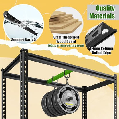 DurayLoly 2 Pack Storage Shelves Adjustable and Wobble-Free Rack for Garage