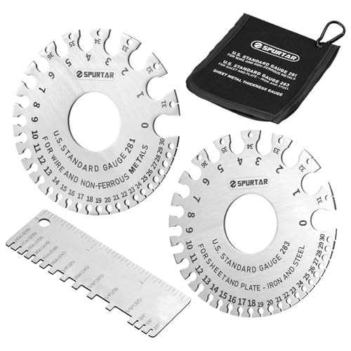 Spurtar 3pcs Wire Gauge Measuring Tool, Dual-Sided Thickness Gauge