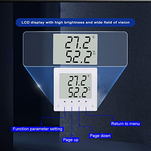 Digital Temperature and Humidity Sensor with Modbus RS485, Industrial High Accuracy Monitoring Transducer Thermometer Hygrometer with LCD Display DC10~28V - size: OLED-S