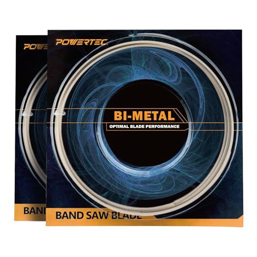 POWERTEC 80 Inch Bi-Metal Bandsaw Blades, 1/2" x 14 TPI Non-Ferrous Metal Cutting Band Saw Blades for Craftsman 22432, 9HT2433N & 9HT23331N 12" Band Saw, 2pk (13260-P2) - style: 80 inch x 1/2" x 14 TPI (Bi-Metal / 2PCs)