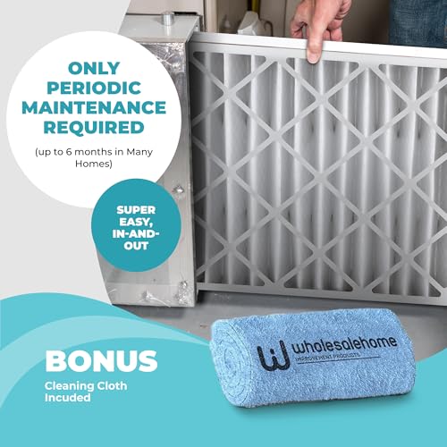 20x25x4 Air Filter Replacement MERV 11, FC100A1037 Pleated HVAC AC Furnace Filters with Wholesalehome Cleaning Cloth, 2-Pack (Actual Size: 19.94 x 24.88 x 4.38 Inches)