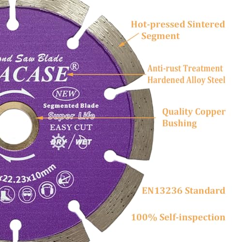 5 inch General Purpose Segmented Diamond Saw Blade for Concrete Masonry Brick Block Stone - style: 5''