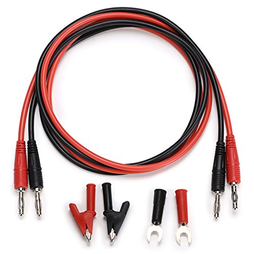 Sumnacon 4 in 1 Banana Plug Alligator Clip Pure Copper Fork Test Lead - size: 3.3 ft