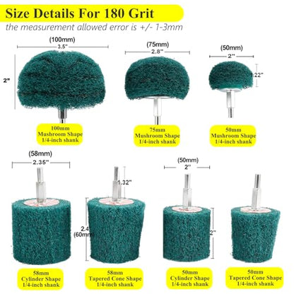 7 PCS Non Woven Abrasive Buffing Polishing Wheels Drill Attachment Set