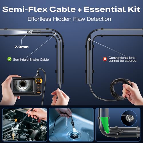 Endoscope Camera with Light, 1920P HD Borescope, 4.3" IPS Inspection Camera - size: 16.5FT Single Lens