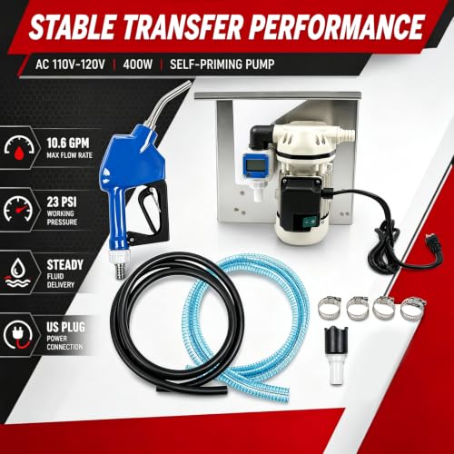 Nakkaa AC 110V-120V DEF Transfer Pump Kit 400W 10.6 GPM 23 PSI Self-Priming