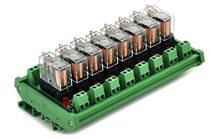Electronics-Salon DIN Rail Mount AC/DC 24V Control 8 SPDT 16Amp Pluggable Power Relay Module, G2R-1-E - style: 8 Channel 24V