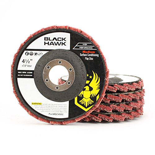 BHA 4-1/2 x 7/8 Surface Conditioning Flap Disc, Red Medium - 5 Pack - color: Red / Maroon